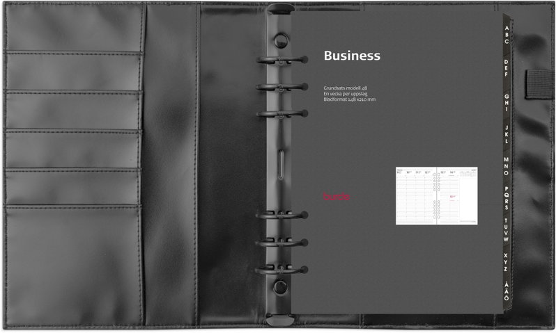 Systemkalender Burde 4811 Business Konstläder 2027 Svart
