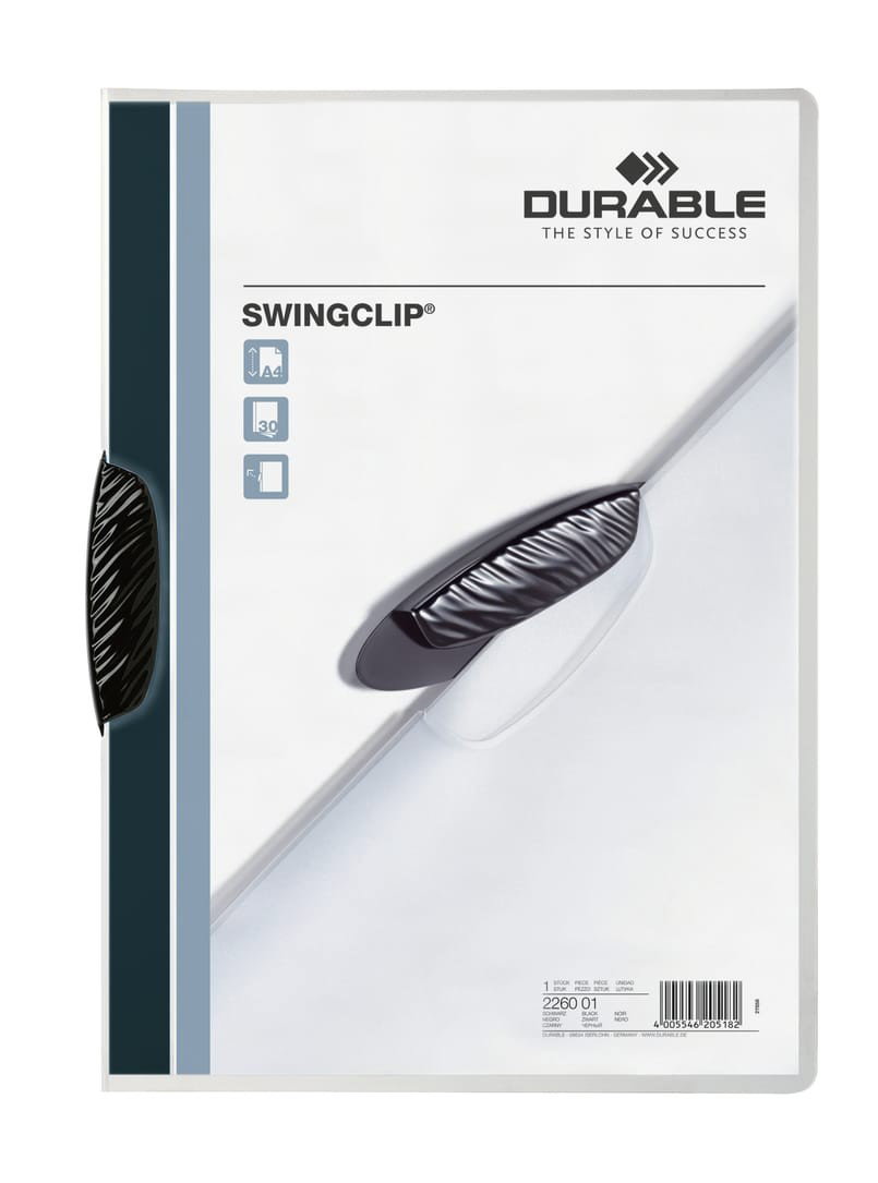 Klämmapp Durable Swingclip 30 ark svart A4