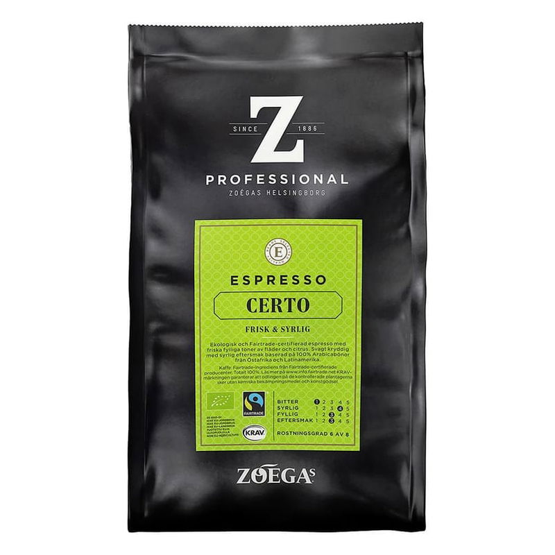 Kaffe Zoégas Certo Espresso Hela Bönor 500g