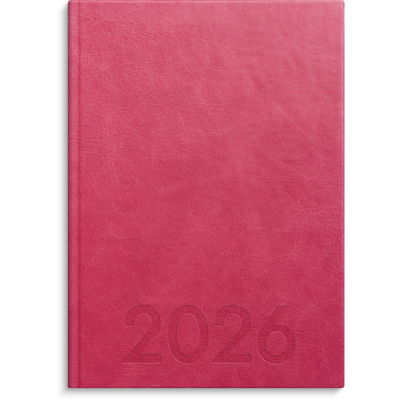 Kalender Weekly A5 2026 konstläder inbunden rosa