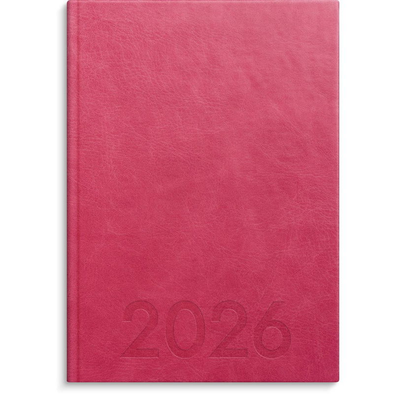 Kalender Weekly A5 2026 konstläder inbunden rosa