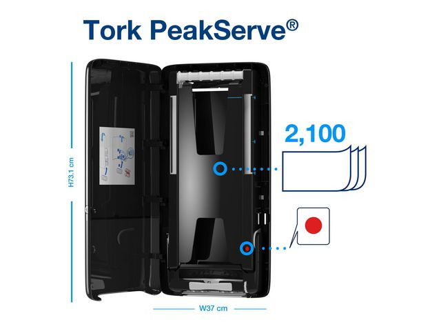 Dispenser TORK H5 Handduk PeakServe svart