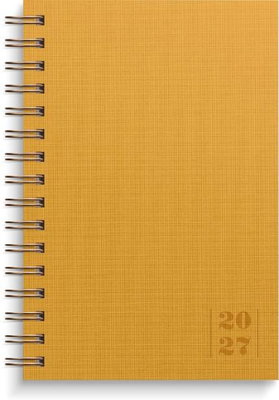 Almanacka Burde 5642 Dagbok Textile 2027 Senapsgul 135x205mm