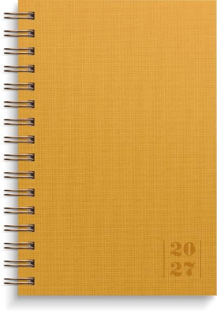 Almanacka Burde 5642 Dagbok Textile 2027 Senapsgul 135x205mm