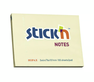 Notisar Stick´n Gul 76x101mm 100 Blad, 12st/fp