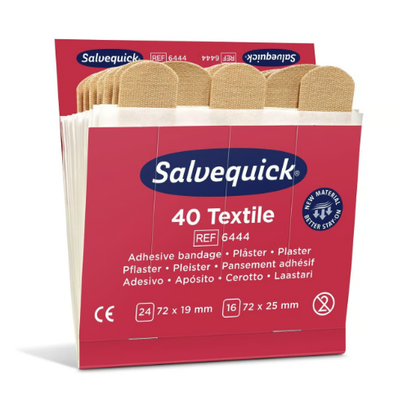 Plåster Salvequick Refill 6444 textil, 6x40/fp