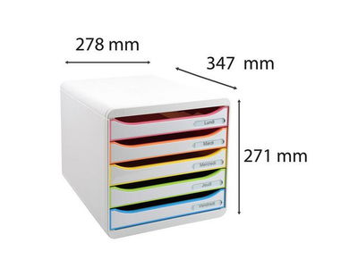 Blankettbox EXACOMPTA BIGBOX 5 lådor vit