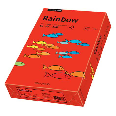 Färgat papper intensive red A4 80g, 500 st/fp