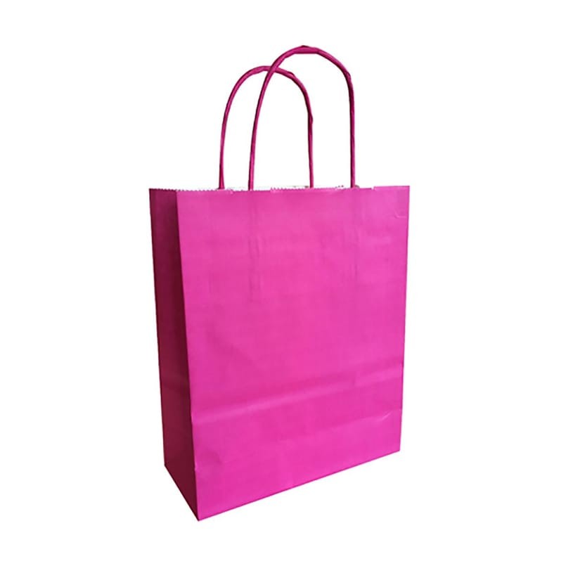 Bärkasse Papp Tvinn Handtag Rosa 12L, 250/krt