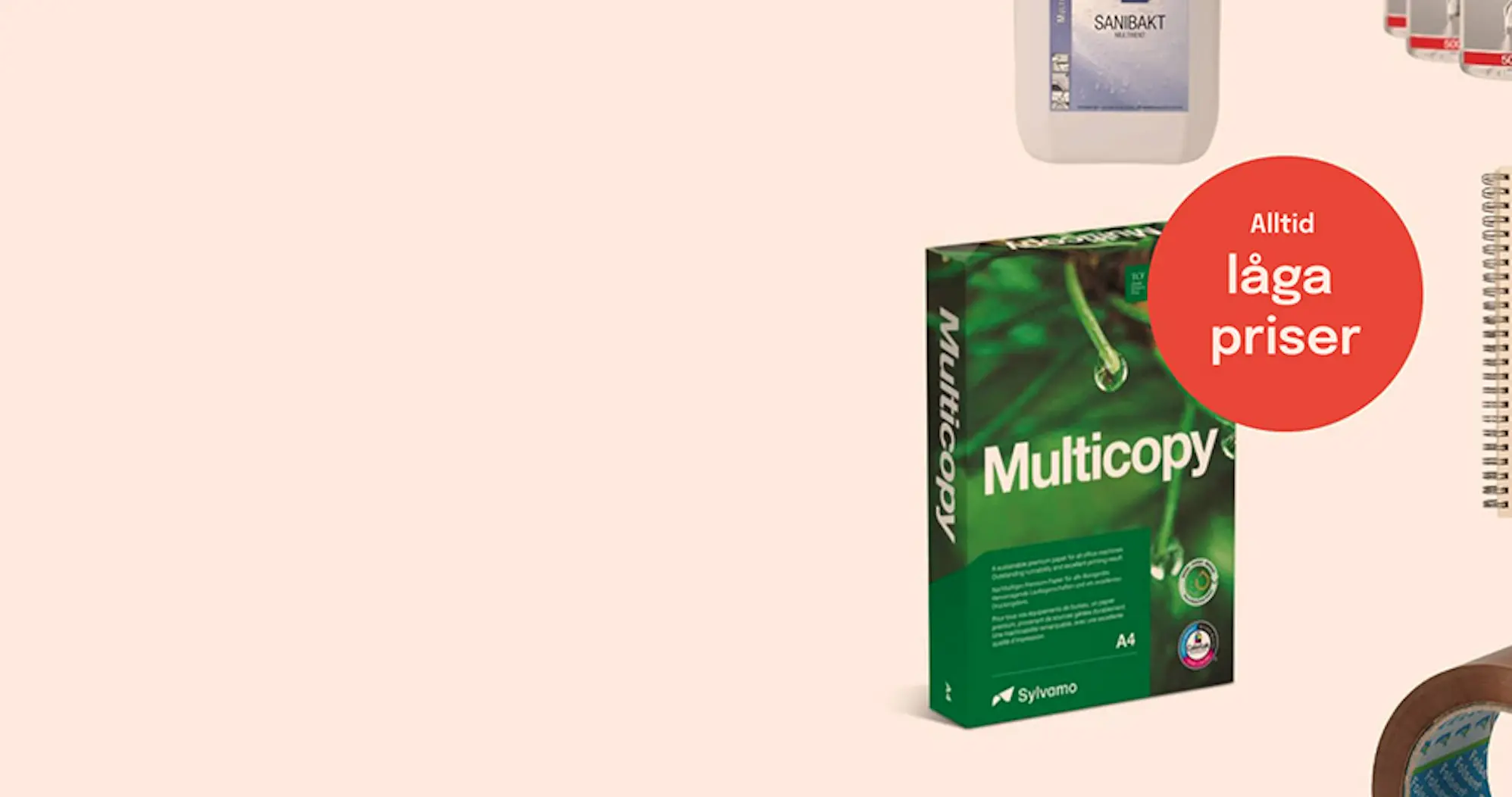 Kontorsmaterial - Köp ur ett komplett sortiment för kontor, lager, städning och lokalvård med personlig service och snabba leveranser.