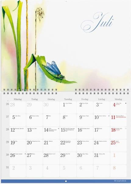 Väggkalender Burde 1728 Naturalmanacka 2027