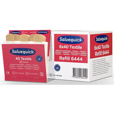 Plåster Salvequick Refill 6444 textil, 6x40/fp