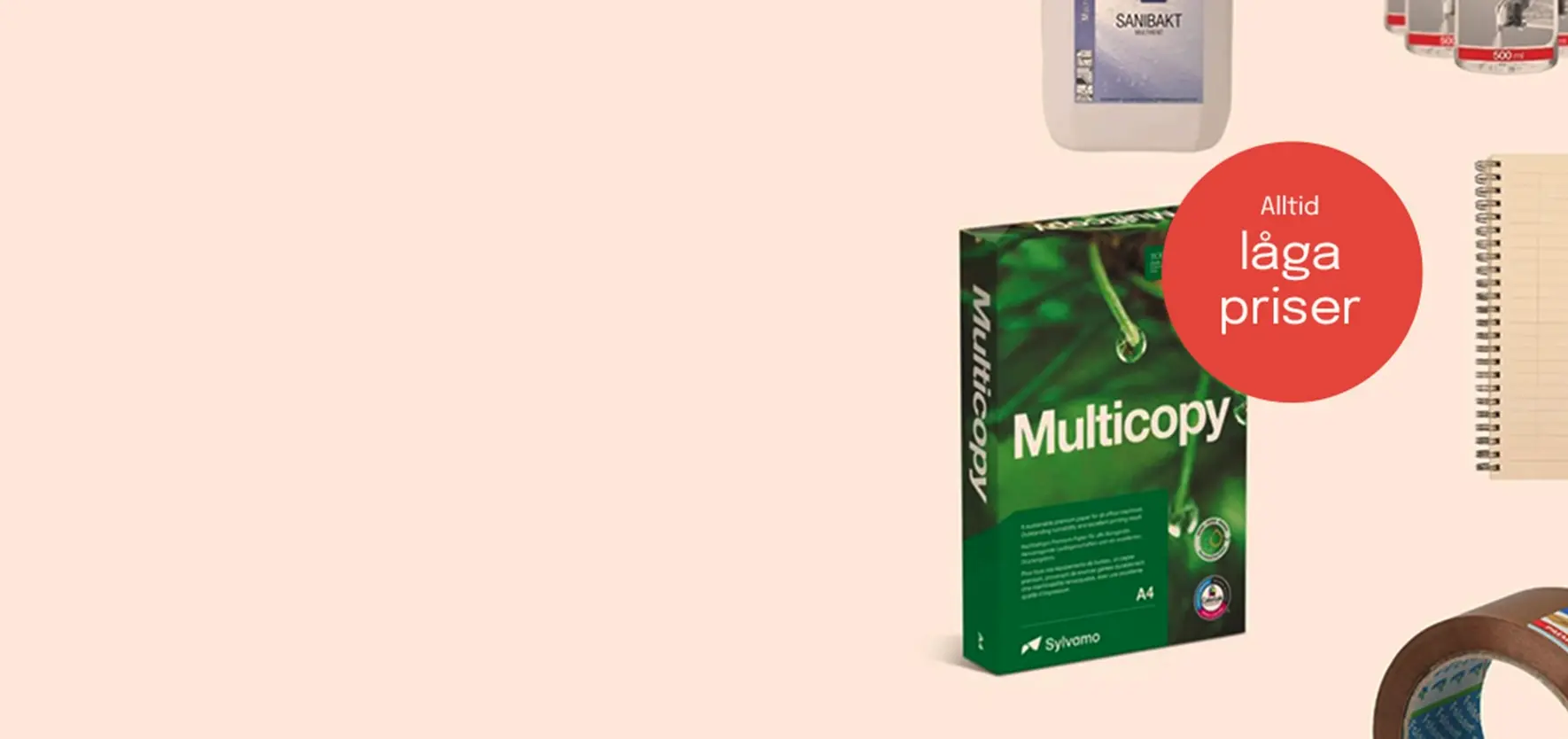 Kontorsmaterial - Köp ur ett komplett sortiment för kontor, lager, städning och lokalvård med personlig service och snabba leveranser.