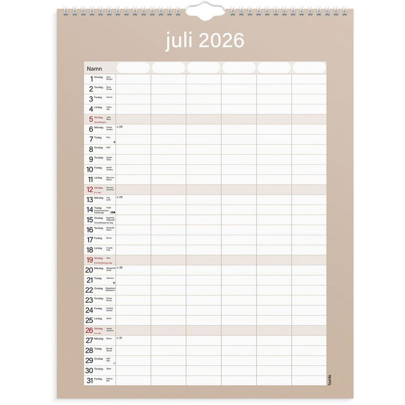 Familjekalendern Praktisk 2026