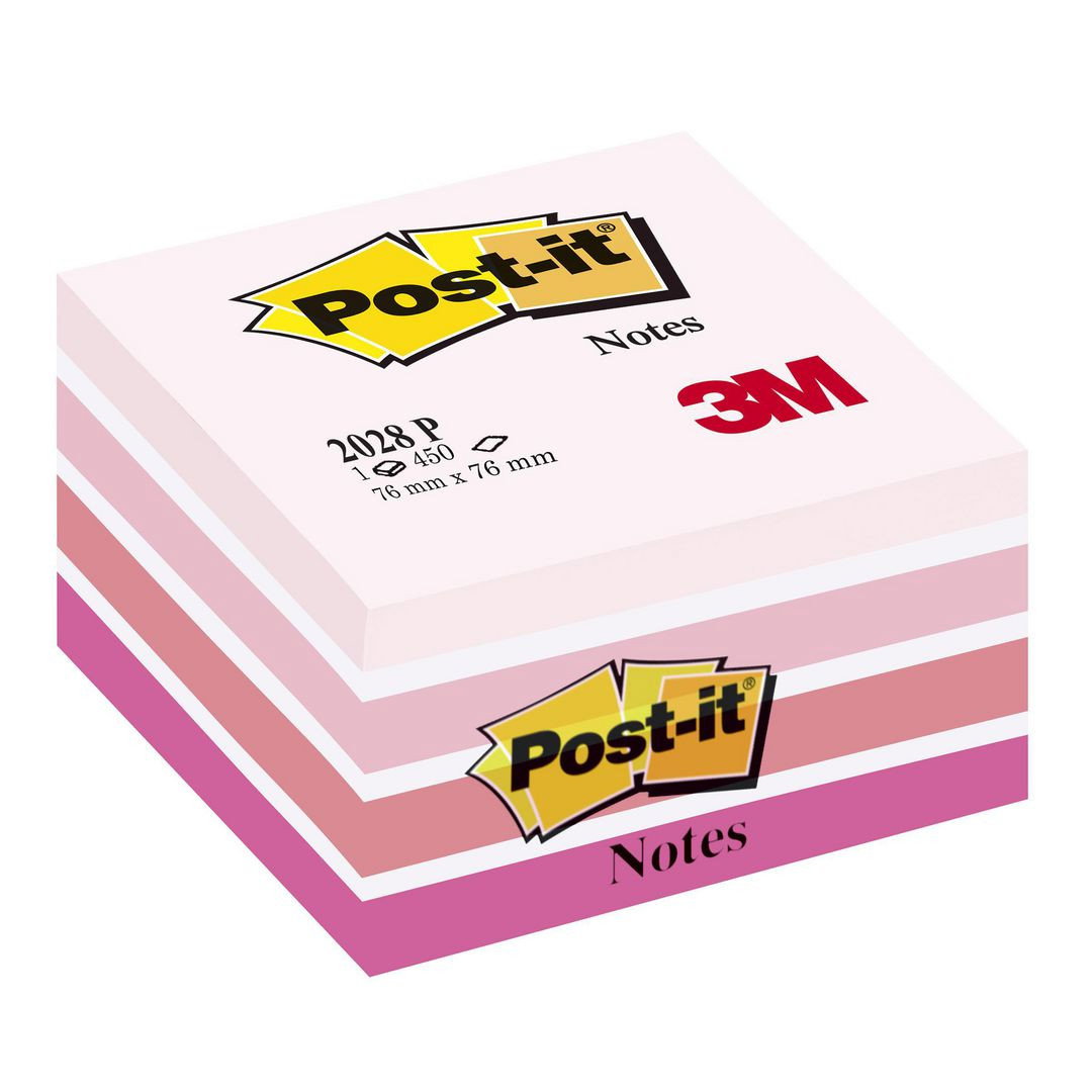 Notiskub Post-it Fresh pink 76x76mm, 450 blad