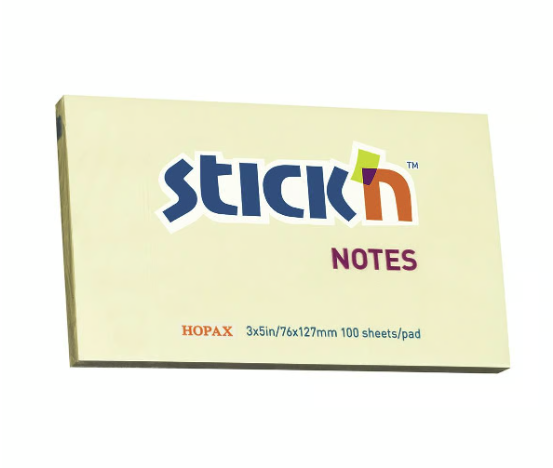 Notisar Stick´n Gul 76x127mm 100 Blad, 12st/fp