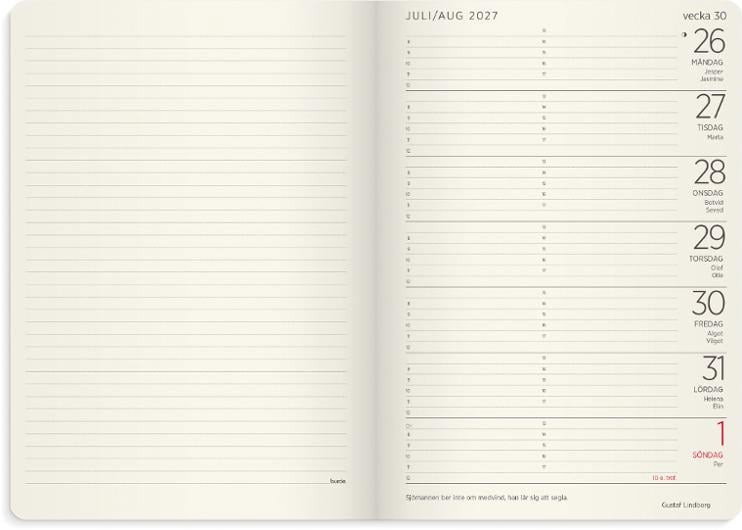 Almanacka Burde 5962 Stor Veckokalender Forma Deluxe 2027 A5