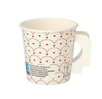 Pappersmugg Julhjärtan Med Öra 10cl, 25/fp