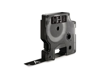 Märkband DYMO D1 12mm Vit/Svart 7m