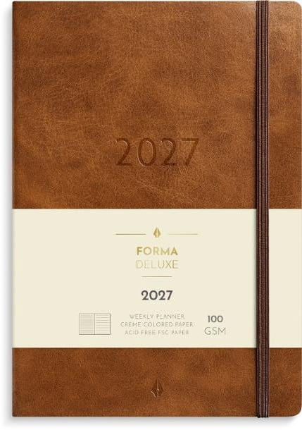 Almanacka Burde 5960 Stor Vecko Forma Deluxe 2027 Brun A5