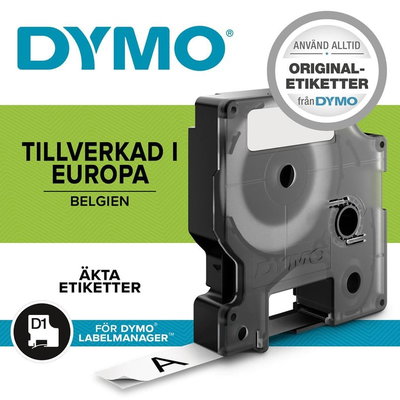 Dymo- Märkband D1 19mm Svart/Grön 7m