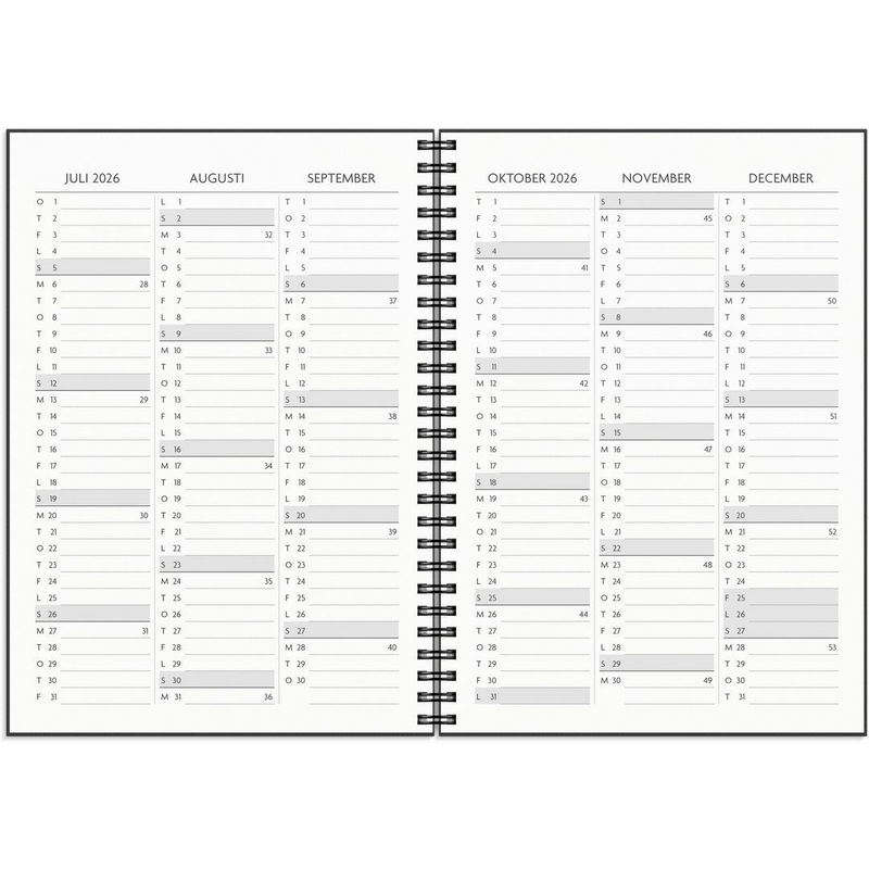 Kalender Få det gjort 2026 svart