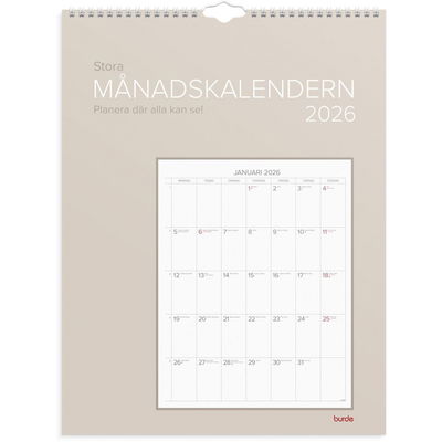 Väggkalender Stora Månadskalendern 2026