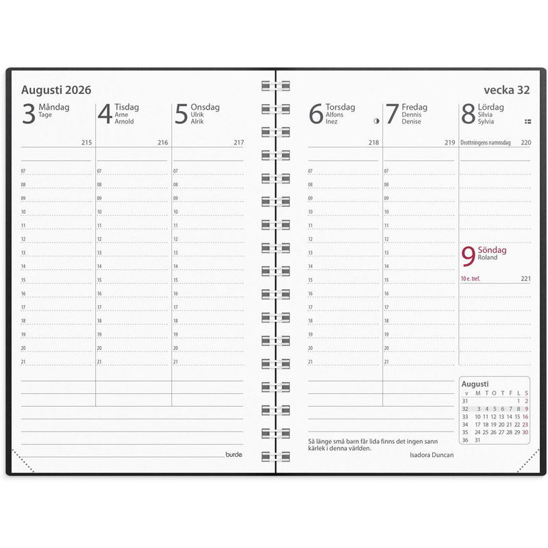 Kalender Prestige 2026 plast svart