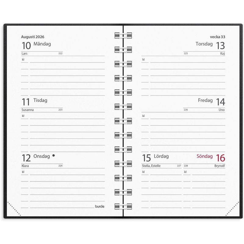 Kalender Mini svart 2026