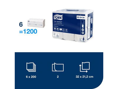 Pappershandduk Tork H2 Komprimerad Adv 2-lg 212x320mm, 1200/fp