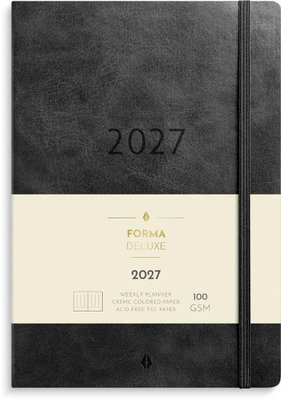 Almanacka Burde 5966 Agency Forma DeLuxe 2027 Svart