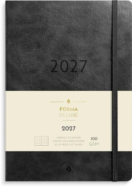 Almanacka Burde 5966 Agency Forma DeLuxe 2027 Svart