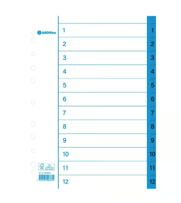 Pärmregister papper 1-12 A4