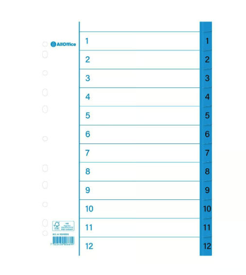 Pärmregister papper 1-12 A4