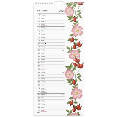 Väggkalender Lilla Blomsterkalender 2026
