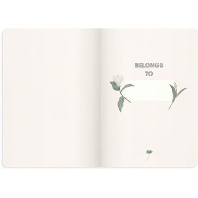 Anteckningsbok Burde DeLuxe Floral Linjerat Beige A5