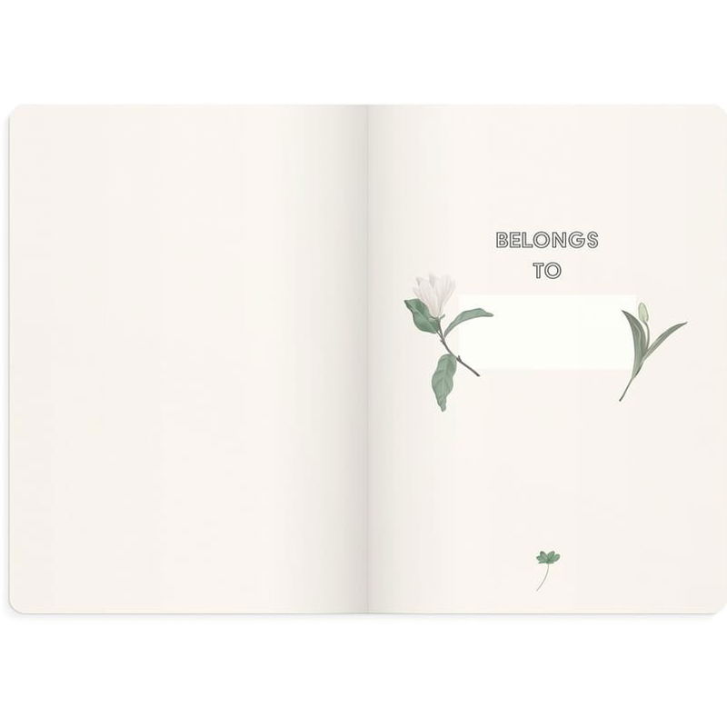 Anteckningsbok Burde DeLuxe Floral Linjerat Beige A5