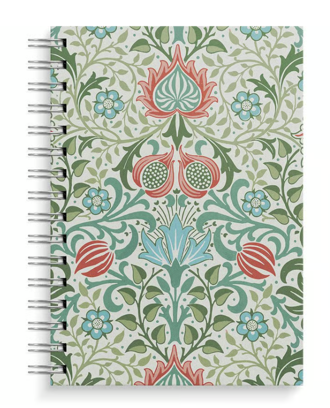 Anteckningsbok Burde Spiral Flower Linjerad Blå/Grön A5