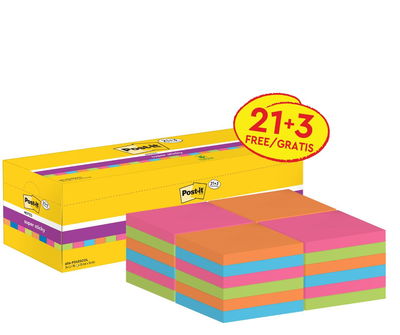 Post-it Super Sticky 76x76 mm, 24st/fp