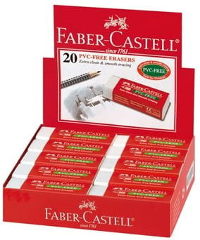 Radergummi plast Pvc-Fri vit, 20/fp