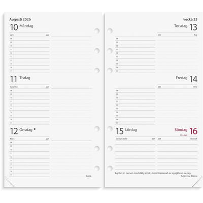 Regent Systemkalender 2026 skinn svart