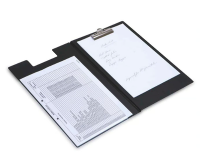 Skrivplatta Rapesco med klaff svart A4