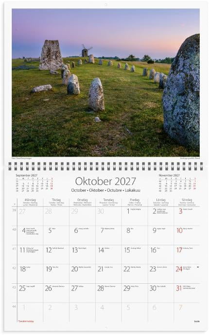 Väggkalender Burde 1730 Sweden med kuvert 2027
