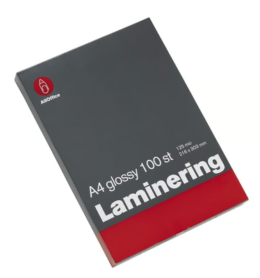 Lamineringsficka A4 125mic klar 100/fp
