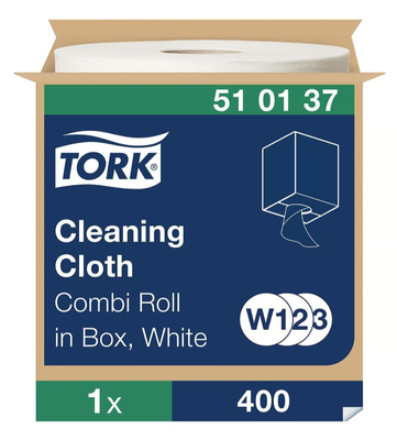 Torkrulle Tork W1/2/3 Mjuk 1-lag Vit 32cmx152m