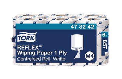 Torkrulle TORK Reflex Advanced M4, 1-lag vit, Ø19cm, 300m, 6/fp