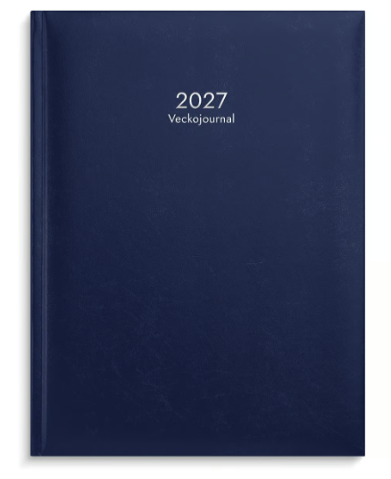 Almanacka Burde 1110 Veckojournal Konstläder Inbunden 2027 Mörkblå