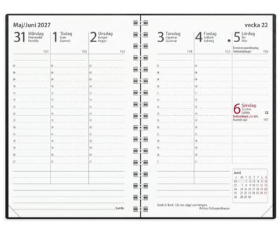 Almanacka Burde 3343 Prestige Plast 2027 Svart