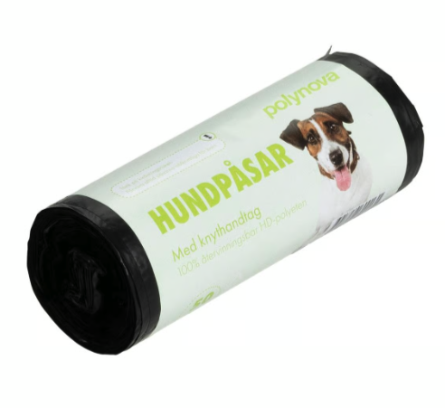 Hundpåse HD Knyt 3L 20my Svart 220x390mm, 50 st/rl