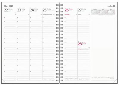 Almanacka Burde 5940 Business Skinn 2027 Svart A5